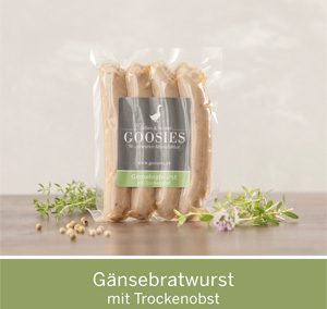 Gänsebratwurst mit Trockenobst