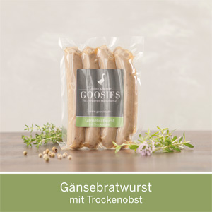 Gänsebratwurst mit Trockenobst